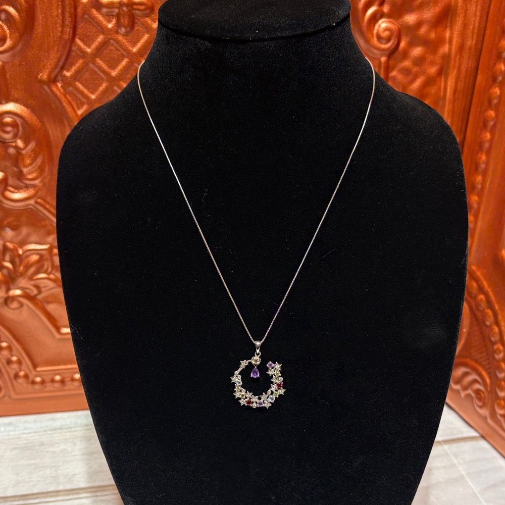 JTV Silver Necklace with Purple Accent